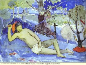 Te Arii Vahine (queen) — Eugène Henri Paul Gauguin