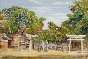 Gate Of The Temple Of Kobe, Japan And Wistaria — Marianne North