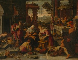 Lazarus and the Rich Man, Jacopo Bassano (copy after), 1544 - 1700