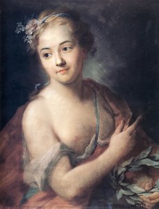 Nymph Followed By Apollo Holding A Laurel Wreath — Maurice Quentin De La Tour