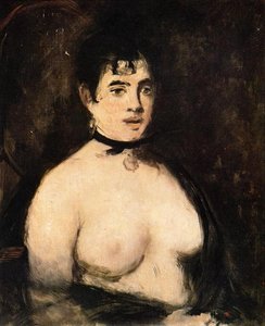 Brunette With Bare Breasts — Édouard Manet