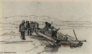 Study Of A Timber Wagon; Loading The Barge — Peter De Wint