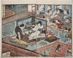 Showing Activity On Several Floors At The Same Time — Utagawa Kuniyoshi