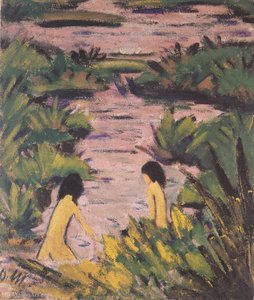 Bathers Im Schilfgraben — Otto Mueller