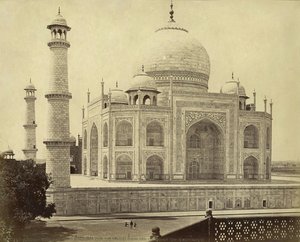 The Taj Mahal from the corner of the quadrangle