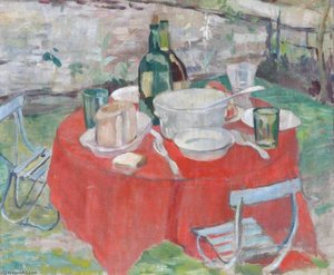 Still Life With A Laid Table In A Garden (recto) — Alan Francis Clutton Brock
