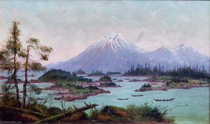 Mt. Edgecumbe, Sitka Sound, (painting)