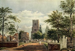Hackney Church — John Varley I (the Older)