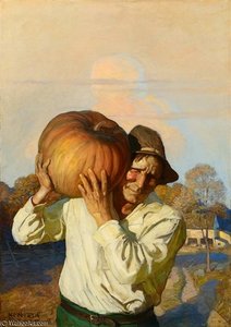 Farmer With Pumpkin — N.c. Wyeth, Regionalism