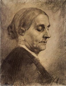 Model Study, Old Woman, Half Profile — Albin Egger Lienz