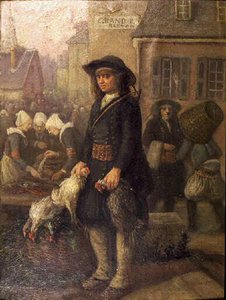 Scène De Marché En Bretagne — Louis Caradec