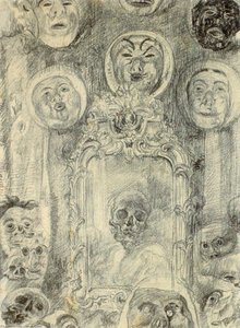 Mirror With Skeleton — James Ensor