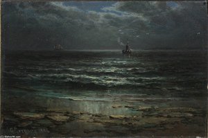 Sail And Steam By Moonlight — George Gregory