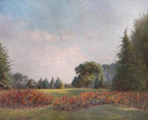 Wallflowers In The Park At Turkdean, Gloucestershire — William Augustus Rixon