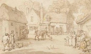 A Village Scene — Thomas Rowlandson
