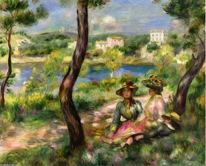 Beaulieu, Women And Little Boy — Pierre-auguste Renoir, Impressionism