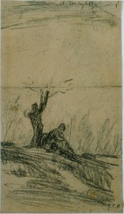 Figure Seated Under A Tree — Jean-françois Millet