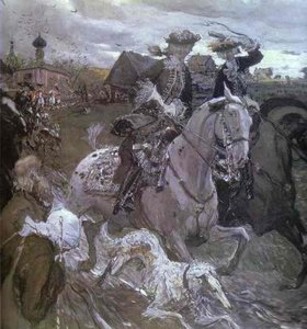 Peter Ii And Princess Elizabeth Petrovna Riding To Hounds — Valentin Alexandrovich Serov
