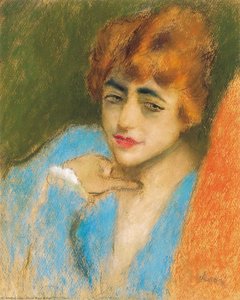Girl Dressed Up In Blue — József Rippl-rónai