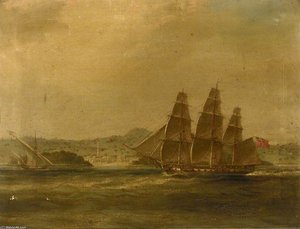 Hms 'mercury' Takes 'la Pugliese' In Barletta — William John Huggins