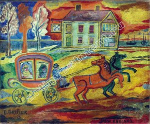 New England — David Davidovich Burliuk, Naive Art / Primitivism