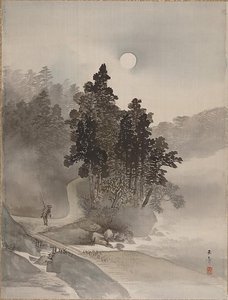 Traveling By Moonlight — Kawabata Gyokushō