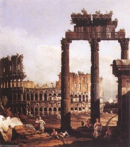 Italy - Capriccio With The Colosseum — Bernardo Bellotto, Baroque