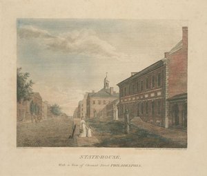 State-house, With A View Of Chesnut Street Philadelphia — Thomas Birch
