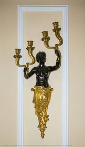Caryatid Shaped (two Wine Fairies And Two Satir Characters) Wall Candlesticks — Unkown Prosper
