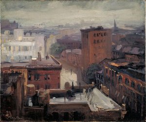 Rain, Rooftops, West 4th Street — John French Sloan