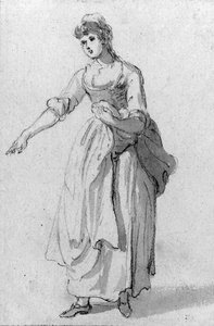 Study Of A Woman Pointing — Paul Sandby