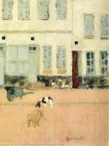 Street In Eragny-sur-oise Or Dogs In Eragny — Pierre Bonnard