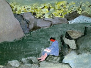 Girl Reading By A Lake — Milton Avery
