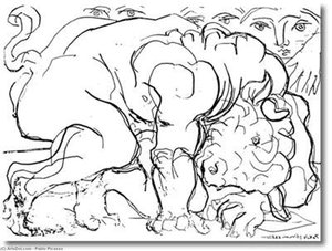 Minotaur Is Wounded — Pablo Picasso
