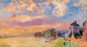 La Seine A Dieppe Dale Environs De Rouen — Albert-charles Lebourg