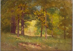 Autumn Words (forest Interior) — Theodore Clement Steele, Impressionism