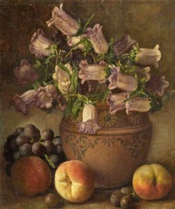 Still Life With Fruit And Canterbury Bells — George Walter Harris
