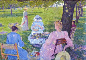 Family In The Orchard — Theo Van Rysselberghe