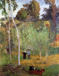 Shepherd And Shepherdess In A Meadow — Eugène Henri Paul Gauguin