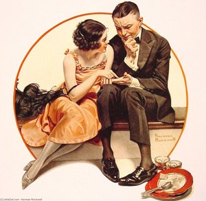 Girl Reading Palm — Norman Rockwell, Regionalism American Art