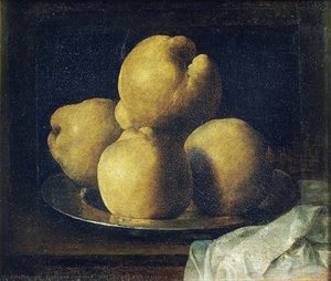 Still Life With Dish Of Quince — Francisco De Zurbarán, Baroque Still Life