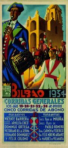 Bilbao 1934 / Corridas Generales / Los Días 19-20-21-22 Y 26 De Agosto / Cinco Corridas De Abono / — Nicolás Martínez Ortiz De Zárate, Art Deco