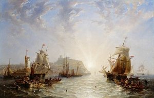 Shipping Off Scarborough — John Wilson Carmichael