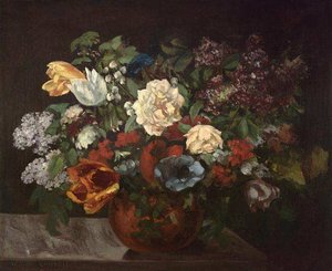 Bouquet Of Flowers — Gustave Courbet, Contemporary Realism