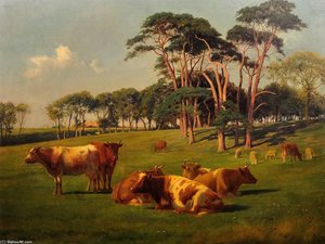 Cattle ^ Sheep In Pasture — William Sidney Cooper