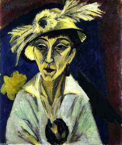 Sick Woman (also Known As Woman With Hat Or Portrait Of Erna Schilling) — Ernst Ludwig Kirchner, German Expressionism