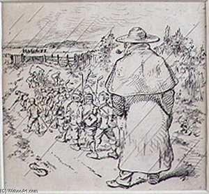 The School Boy Golfers In The Rain — Henry Sandercock