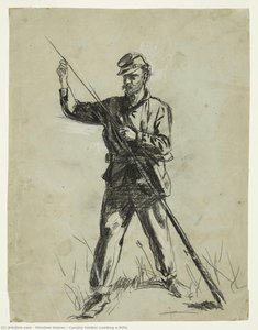 Cavalry Soldier Loading A Rifle — Winslow Homer