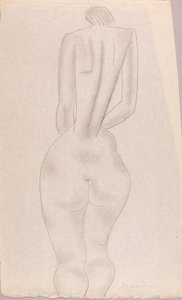 (untitled Standing Female, Back View, With Shoulder Blades) — Morris Kantor