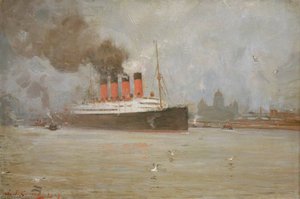 The Steamship 'lusitania' In The Mersey, November 1907 — Frank Thomas Copnall